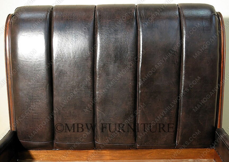 Faux Croc Leather Design Sleigh Bed