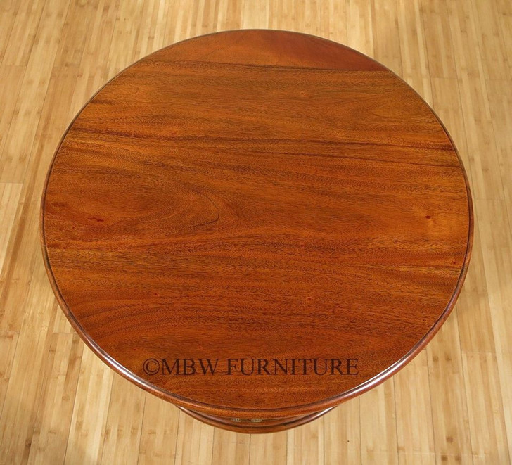 Round Faux Croc Leather Design Nightstand Bedside Table