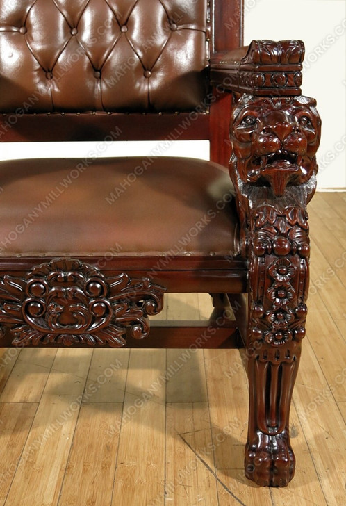 Tall Bishop's Mason Leather Arm Chair