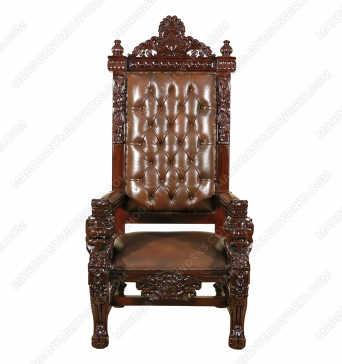 Tall Bishop's Mason Leather Arm Chair