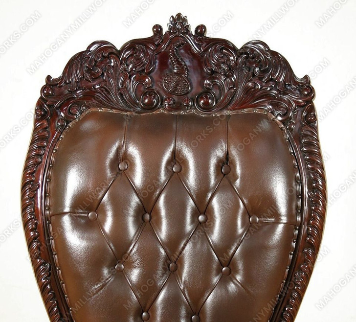 Dark Mahogany Elders Mason Leather Gothic Office Desk Lion Arm Chair