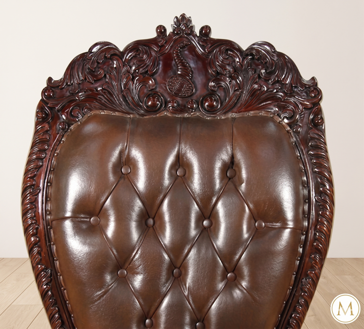 Large Dark Mahogany Elder Mason Church Chair