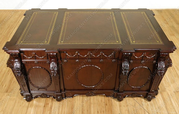 Victorian Gothic Lion Desk w/ Leather Top