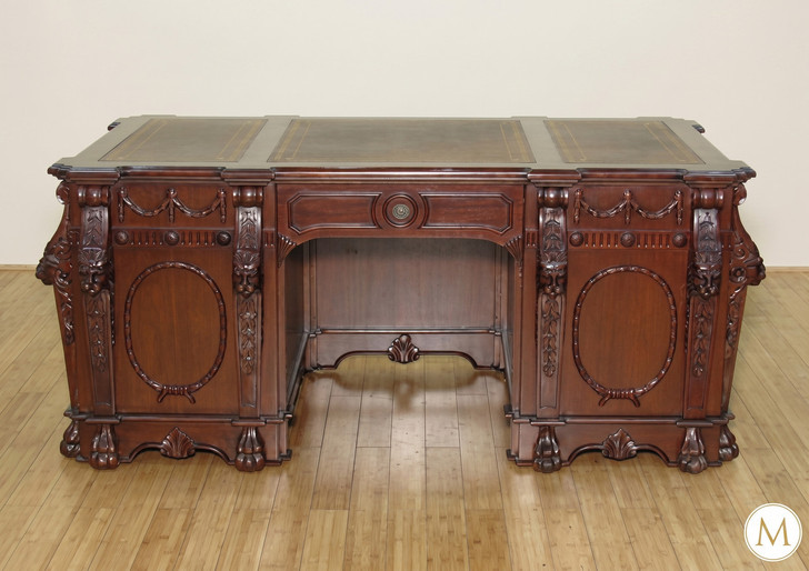 Victorian Gothic Lion Desk w/ Leather Top