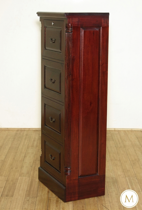 Classic Dark Mahogany 4 Drawer Vertical File/Filing Cabinet