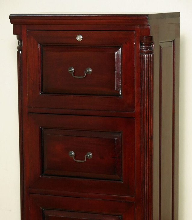Classic Dark Mahogany 4 Drawer Vertical File/Filing Cabinet