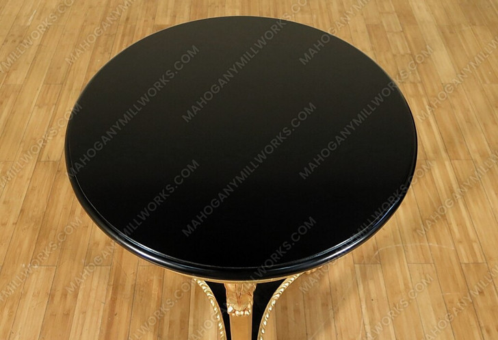 Gold Leaf & Black Round Occasional Table