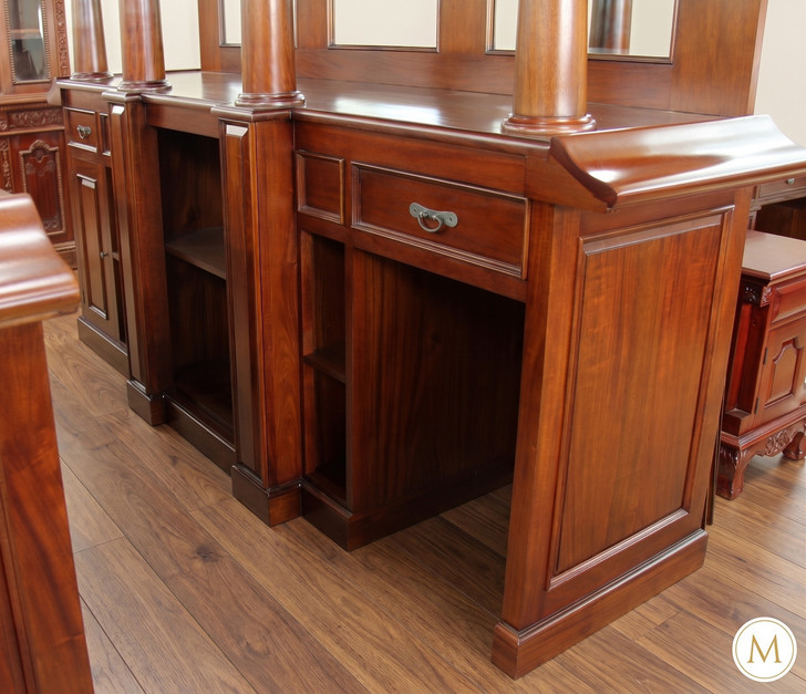 9ft Marble Top Pub Bar w/ Deep Bartender Working Area