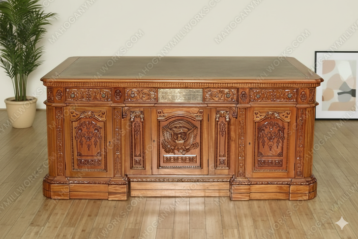 6ft Light Mahogany President's Resolute Oval Office Desk