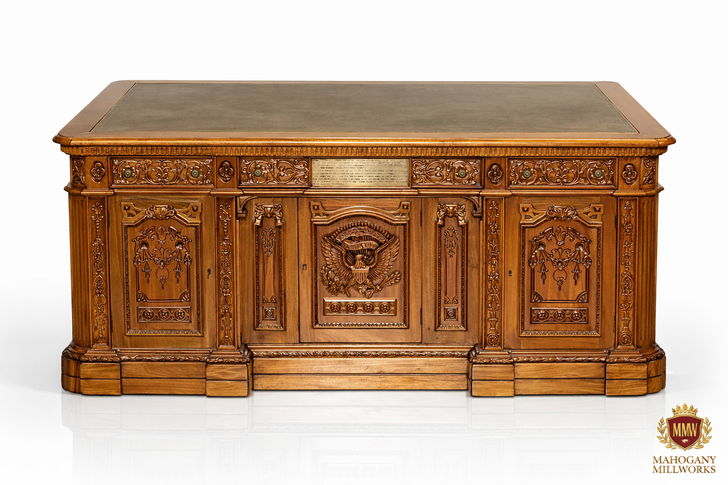 6ft Light Mahogany President's Resolute Oval Office Desk