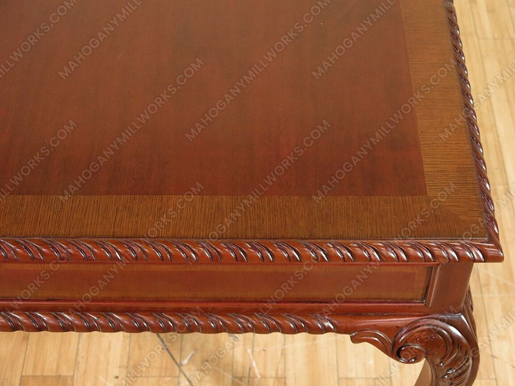 Chippendale Inlay Claw & Ball Executive Writing Desk Table