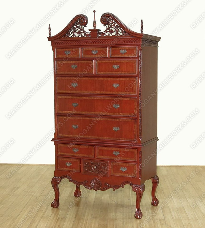 Classic Mahogany Chippendale Highboy Dresser
