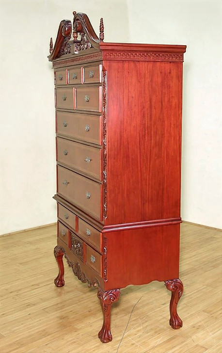 Classic Mahogany Chippendale Tallboy Dresser ~