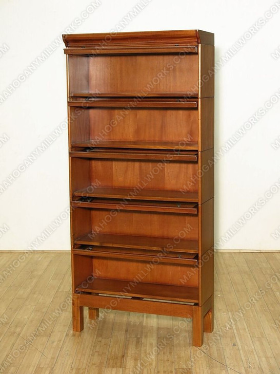 Burl Walnut Barrister Lawyer's Stacking Bookcase