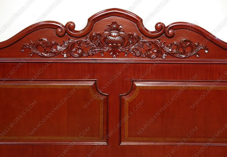 Cherry Louis Style Inlaid Four Post Bed