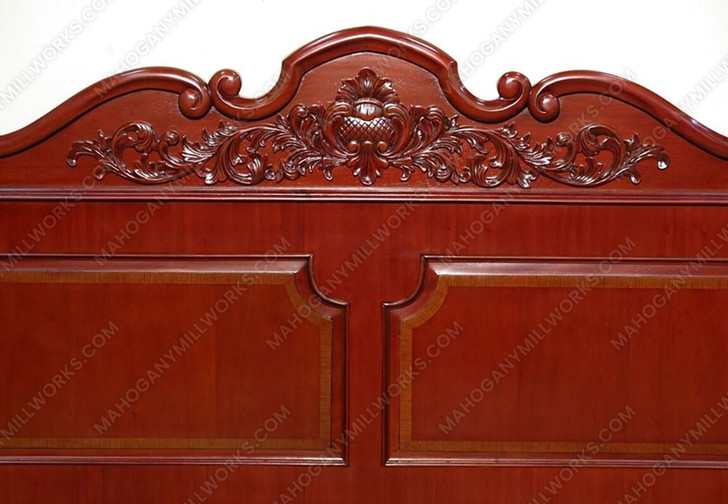 Cherry Louis Style Inlaid Four Post Bed
