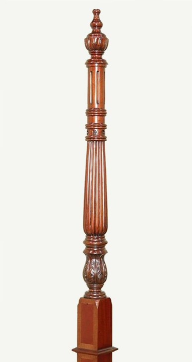 Cherry Louis Style Inlaid Four Post Bed