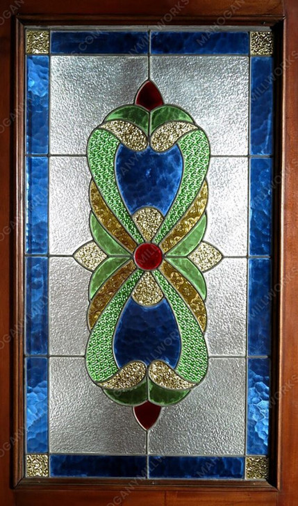 Mahogany Stained Glass Corner Canopy Pub Bar