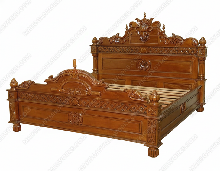 Light Mahogany Gothic Demon Bed