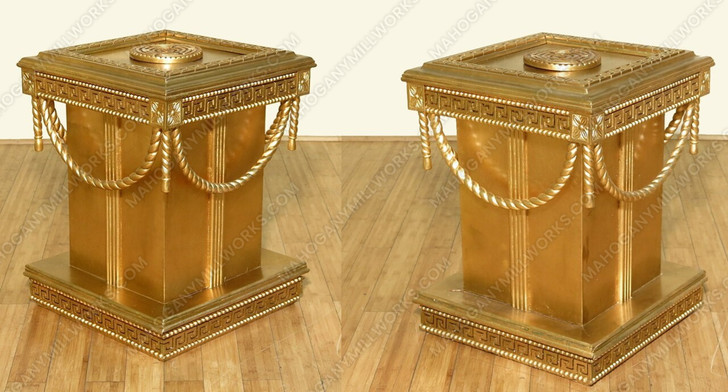 Gold Leaf Versace Style Carved Table Pedestals (Pair of 2 )