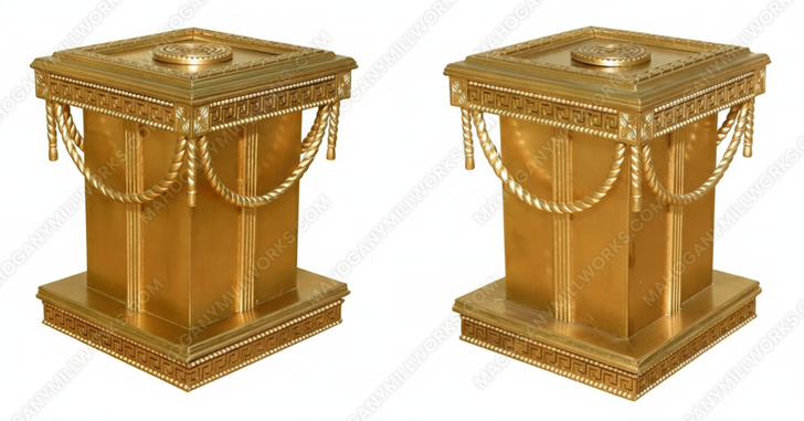 Gold Leaf Versace Style Carved Table Pedestals (2)