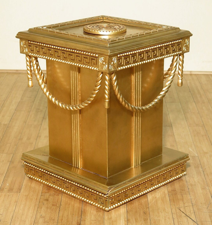 Gold Leaf Versace Style Carved Table Pedestals (2)