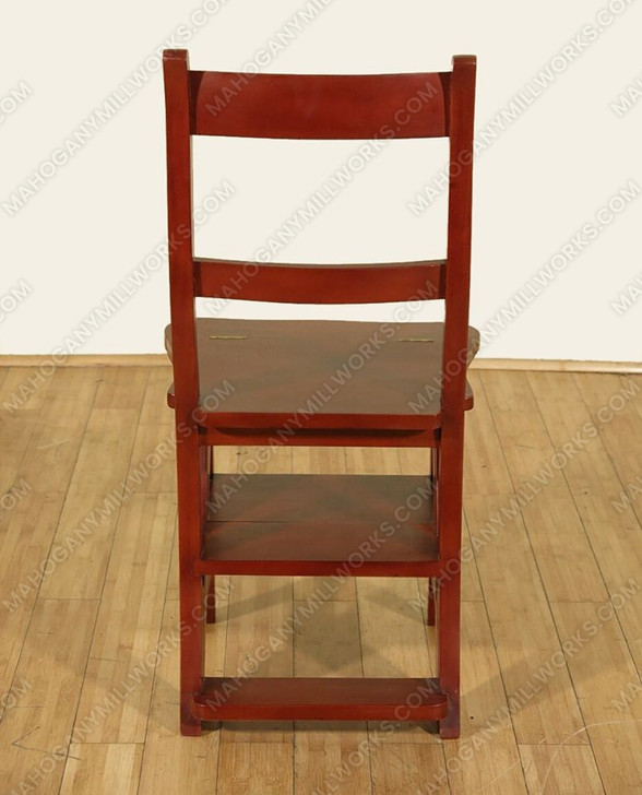 Cherry Convertible Ladder Chair Library Step Stool