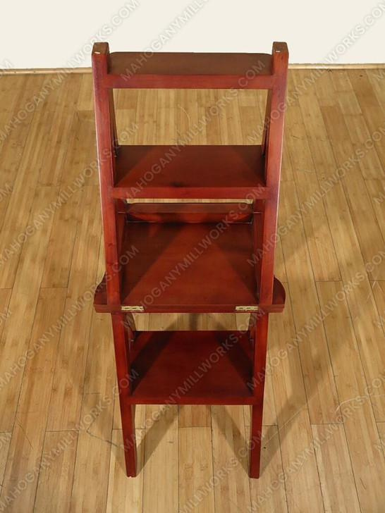 Cherry Convertible Ladder Chair Library Step Stool