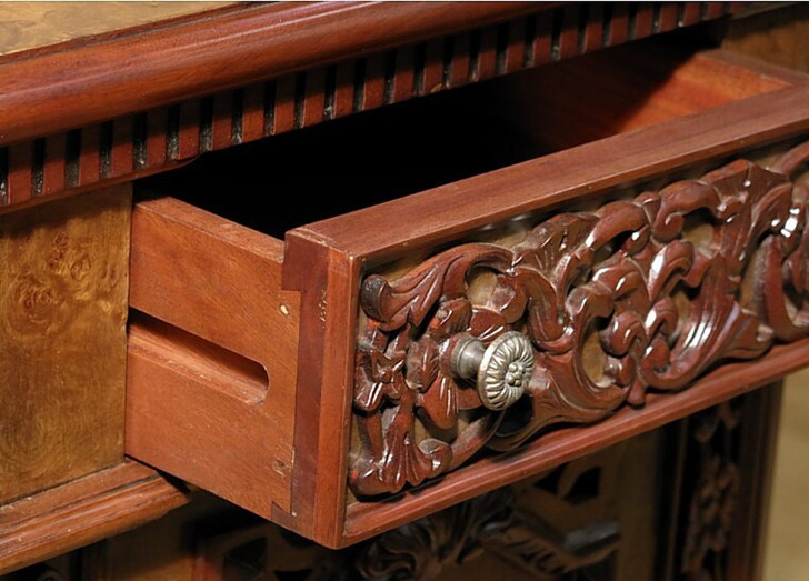 6ft Mappa Burl Presidential Resolute Desk w/ Inlay Top