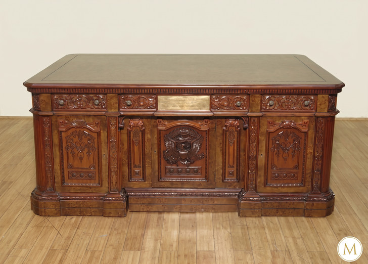 6ft Mappa Burl Presidential Resolute Desk w/ Inlay Top