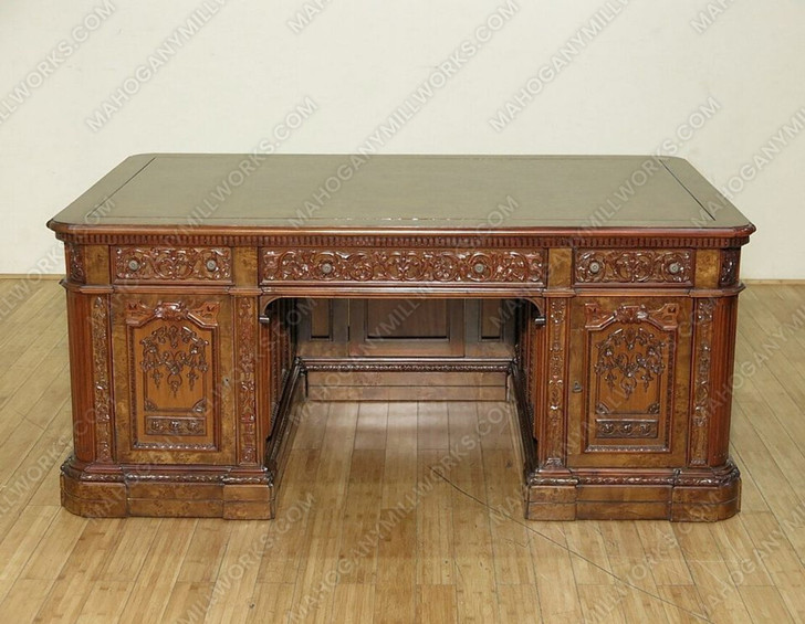 6ft Mappa Burl Presidential Resolute Desk w/ Inlay Top