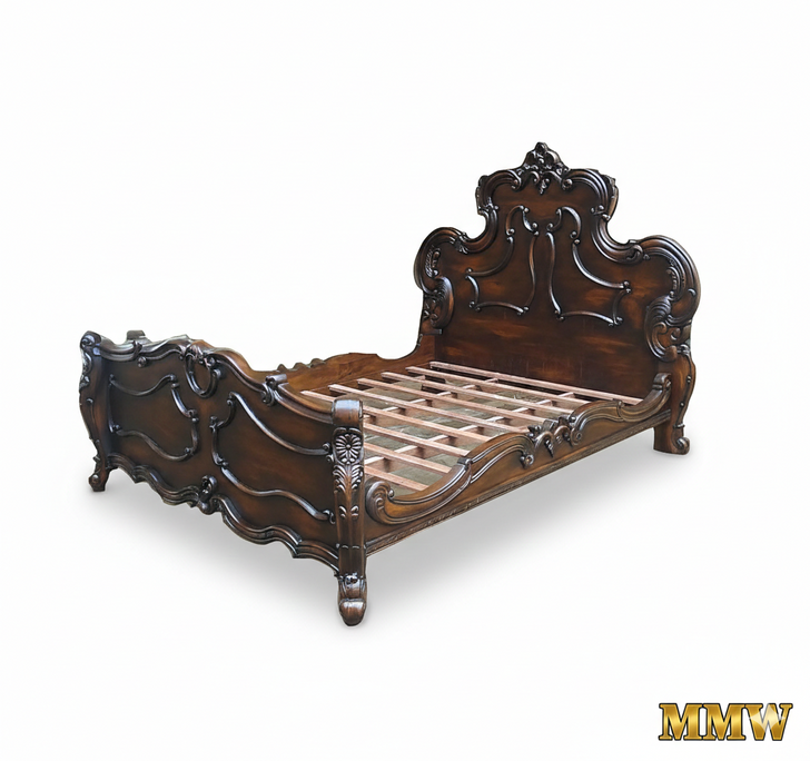 Traditional Rococo Carved Bed