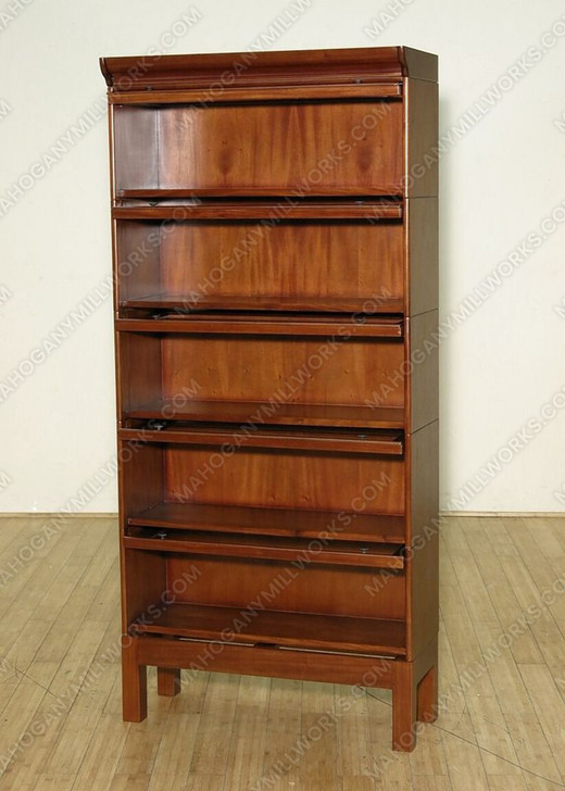 Mahogany 5 Stack Barrister Lawyer's Stacking Bookcase