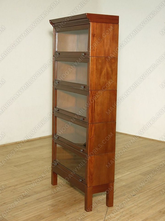 Mahogany 5 Stack Barrister Lawyer's Stacking Bookcase