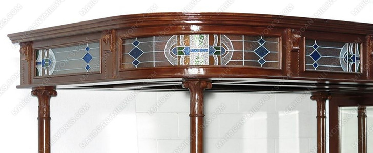 10ft Mahogany Corner Walk-In Bar w/ Flip Top Door