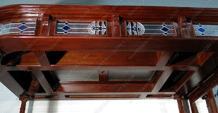 10ft Mahogany Corner Walk-In Bar w/ Flip Top Door