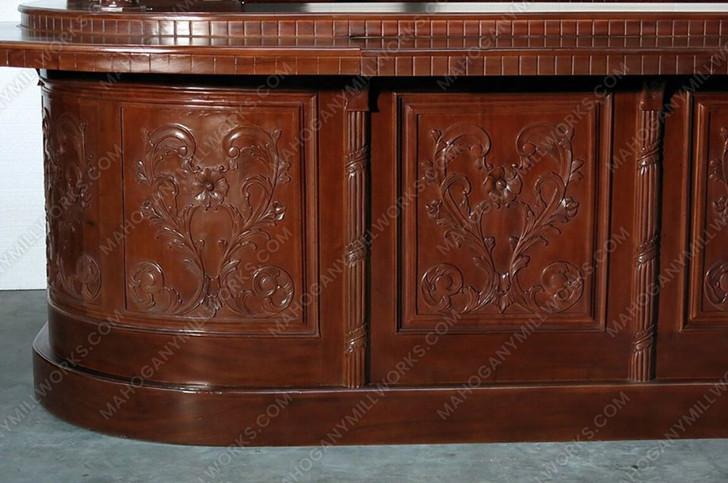 10ft Mahogany Corner Walk-In Bar w/ Flip Top Door