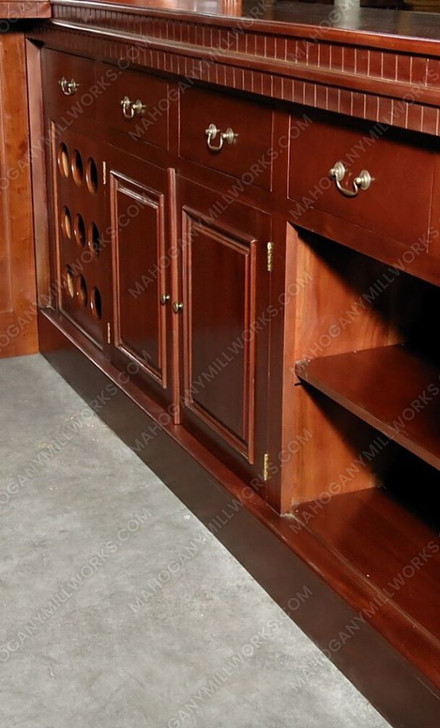 10ft Mahogany Corner Walk-In Bar w/ Flip Top Door