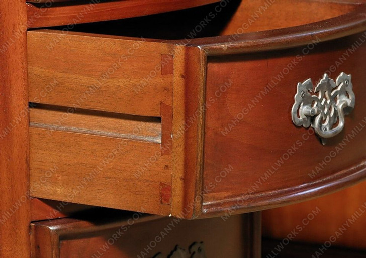 Solid Mahogany Kidney Peanut Executive Office Desk w/ Black Leather