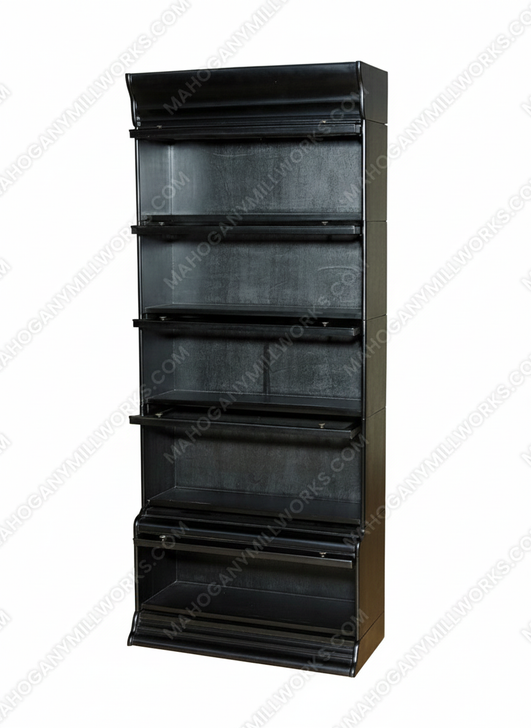 Mahogany Black Stacking Bookcase w/Stained Glass