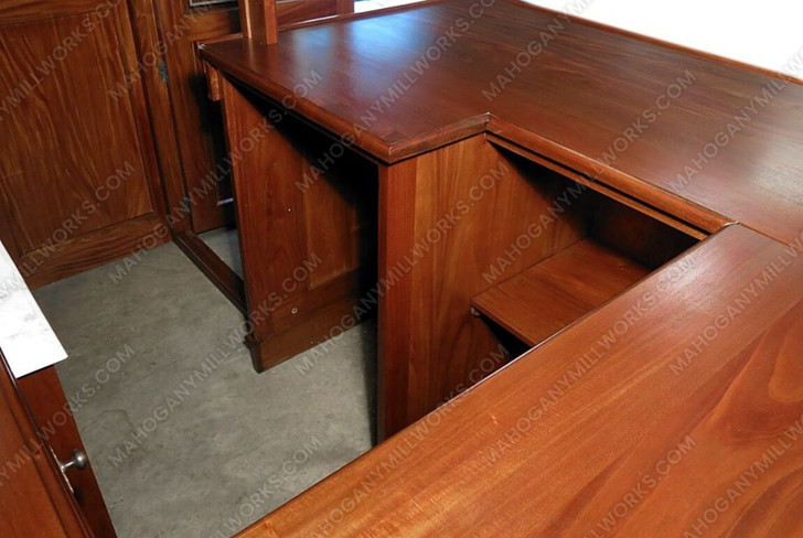 8.5ft Mahogany Walk-in Canopy Pub Bar w/ Stained Glass Ceiling