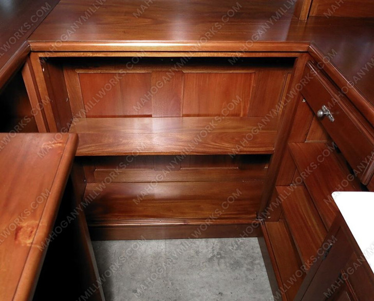 8.5ft Mahogany Walk-in Canopy Pub Bar w/ Stained Glass Ceiling