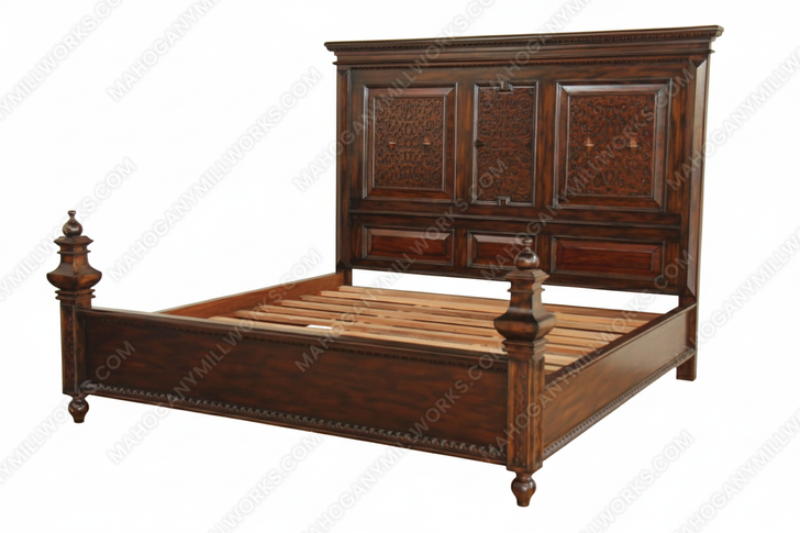 Casablanca Dark Carved Panel Bed