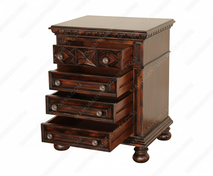 Casablanca Dark Carved Panel Bed