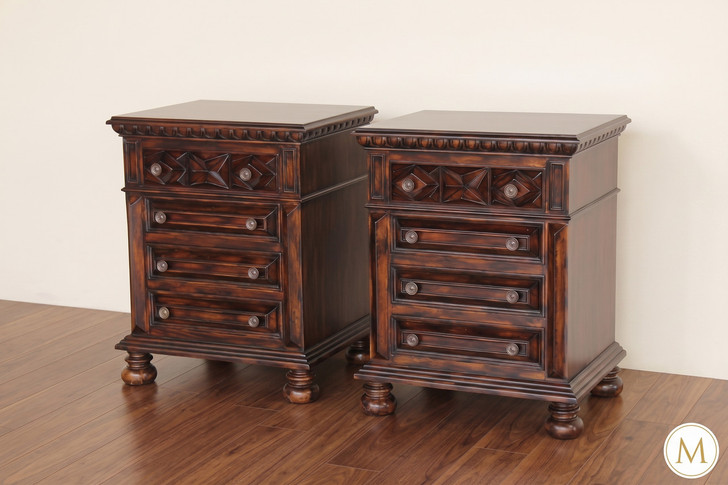 Casablanca Dark Mahogany Carved Panel Bed