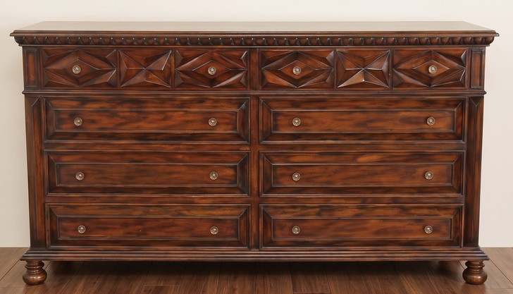 Casablanca Dark Mahogany Carved Panel Bed