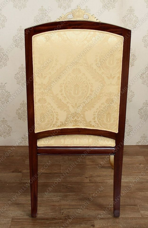 Burl & Gold French Style Upholstered Dining Chairs Set (8)