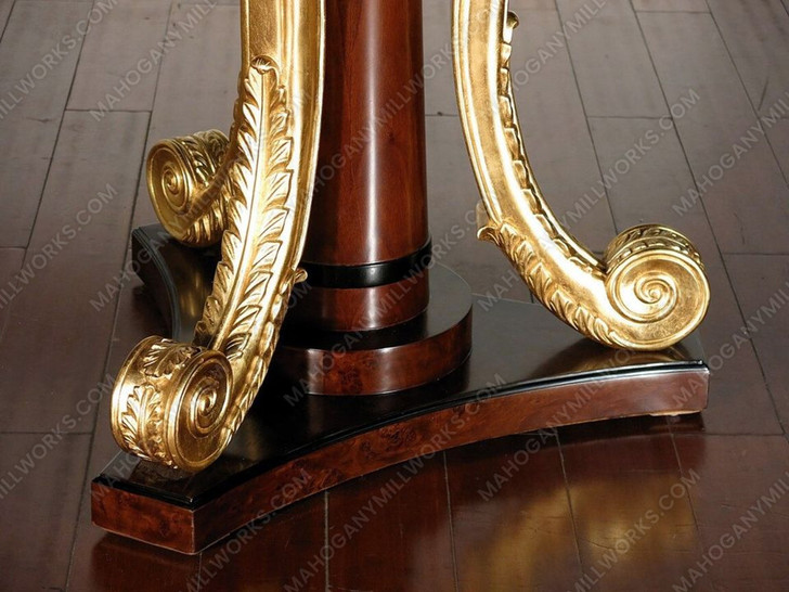 9pc Dark Burl & Gold Leaf Fancy Lebois Inlay Dining Set