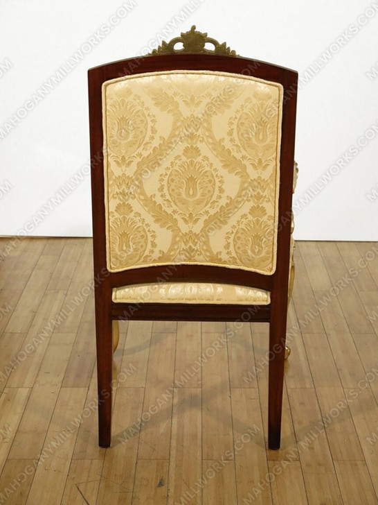 9pc Dark Burl & Gold Leaf Fancy Lebois Inlay Dining Set