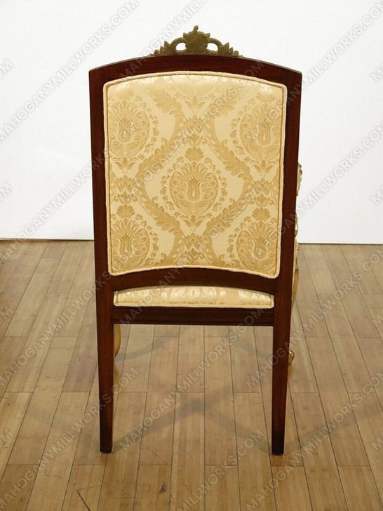 9pc Dark Burl & Gold Leaf Fancy Lebois Inlay Dining Set